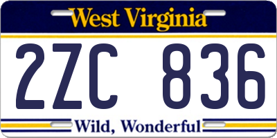 WV license plate 2ZC836