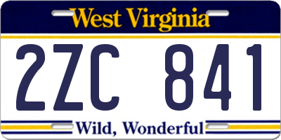 WV license plate 2ZC841