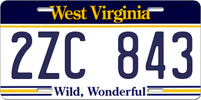 WV license plate 2ZC843