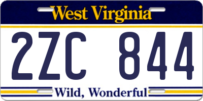 WV license plate 2ZC844