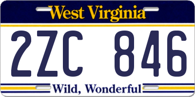 WV license plate 2ZC846