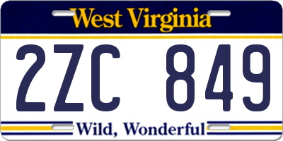 WV license plate 2ZC849