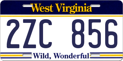 WV license plate 2ZC856