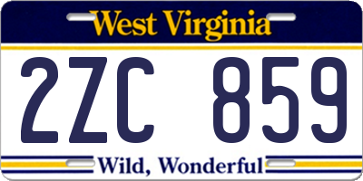 WV license plate 2ZC859