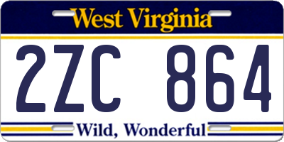 WV license plate 2ZC864