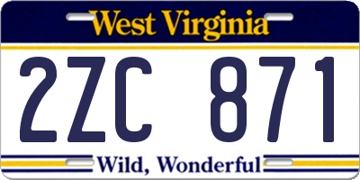 WV license plate 2ZC871
