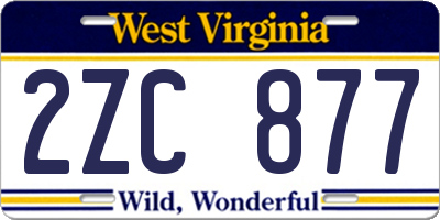 WV license plate 2ZC877