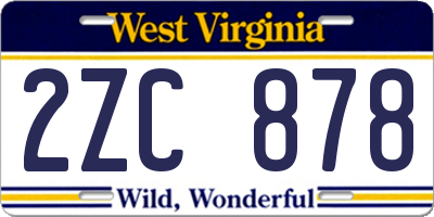 WV license plate 2ZC878