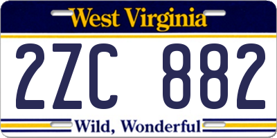 WV license plate 2ZC882