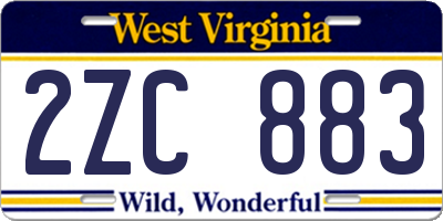 WV license plate 2ZC883