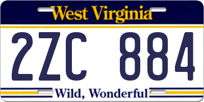 WV license plate 2ZC884