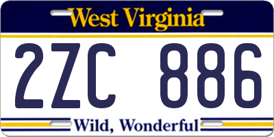 WV license plate 2ZC886