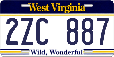 WV license plate 2ZC887