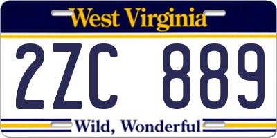 WV license plate 2ZC889