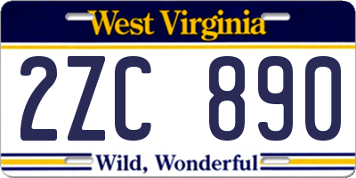 WV license plate 2ZC890