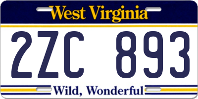 WV license plate 2ZC893