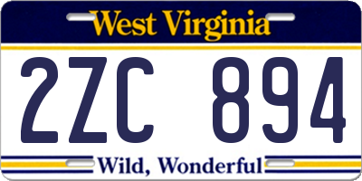WV license plate 2ZC894