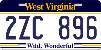 WV license plate 2ZC896