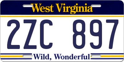 WV license plate 2ZC897