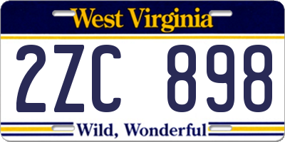 WV license plate 2ZC898