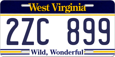 WV license plate 2ZC899