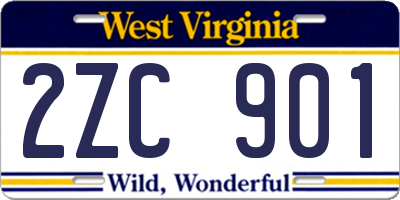 WV license plate 2ZC901