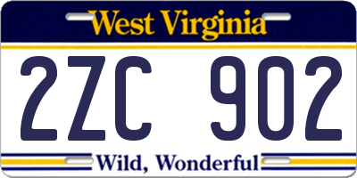 WV license plate 2ZC902