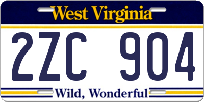 WV license plate 2ZC904