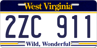 WV license plate 2ZC911