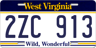 WV license plate 2ZC913