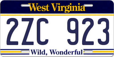 WV license plate 2ZC923