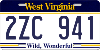 WV license plate 2ZC941