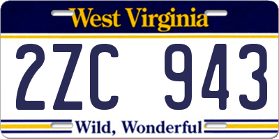 WV license plate 2ZC943