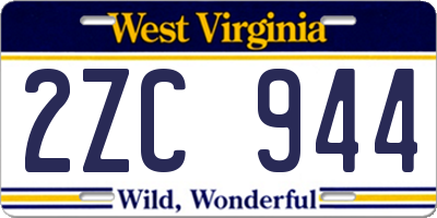 WV license plate 2ZC944