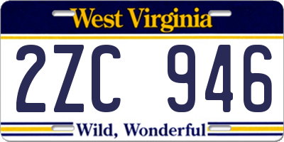 WV license plate 2ZC946