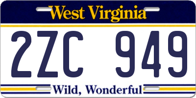 WV license plate 2ZC949