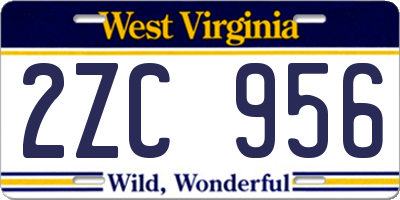 WV license plate 2ZC956