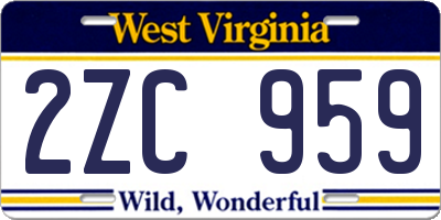 WV license plate 2ZC959