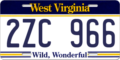 WV license plate 2ZC966