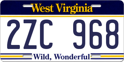 WV license plate 2ZC968