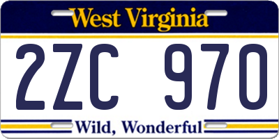 WV license plate 2ZC970
