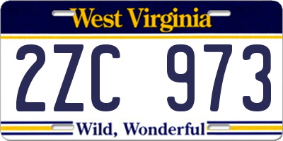 WV license plate 2ZC973