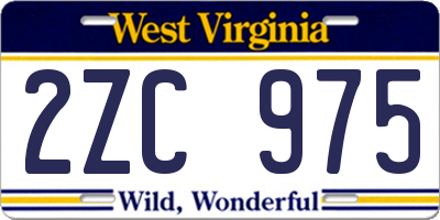 WV license plate 2ZC975