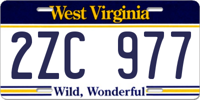 WV license plate 2ZC977