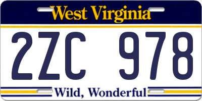 WV license plate 2ZC978