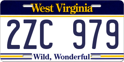 WV license plate 2ZC979