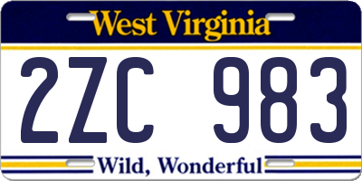 WV license plate 2ZC983