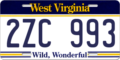 WV license plate 2ZC993