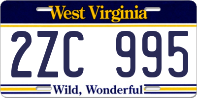 WV license plate 2ZC995