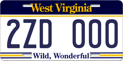 WV license plate 2ZD000
